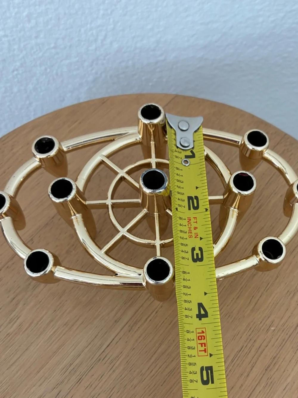Vintage MCM Gold Atomic Tiny Taper Candle Holder Candelabra